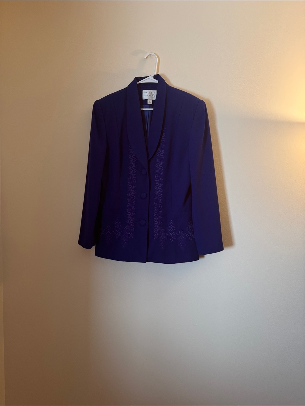 VALERIE STEVENS Purple Embroidered Blazer
